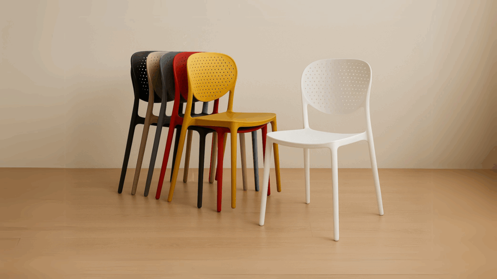 silla moderna plastica pp polipropileno para espacios comerciales restaurantes comedor apilable xawar Guatemala