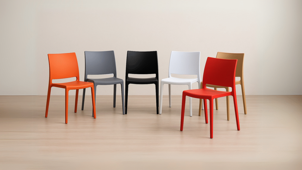 silla moderna plastica pp polipropileno para espacios comerciales restaurantes comedor apilable xawar Guatemala