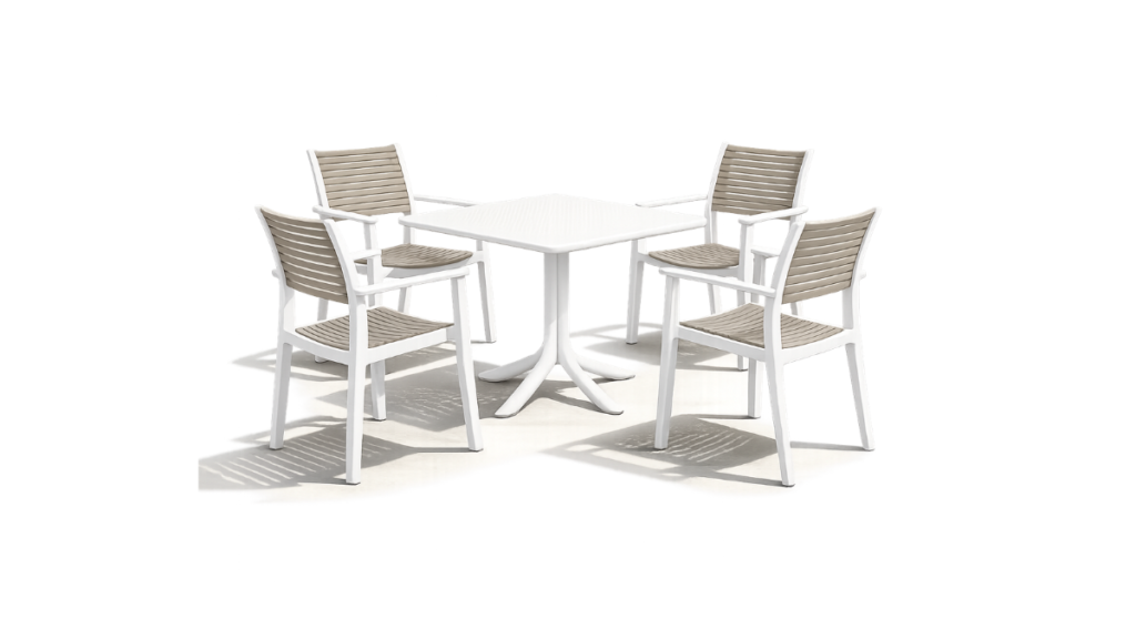 nardi silla moderna plastica pp polipropileno para espacios comerciales restaurantes comedor apilable xawar Guatemala apoyabrazos brazos modus novex Cemaco epa Kalea innovación Herman miller diseño