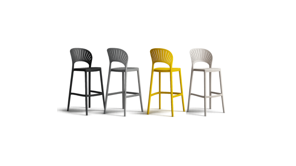 silla moderna plastica pp polipropileno para espacios comerciales restaurantes comedor apilable xawar Guatemala apoyabrazos brazos modus novex Cemaco epa Kalea innovación Herman miller diseño nardi butaca butaco bar banco taburete cuerina camel camello cuero metal desayunador cocina comedor