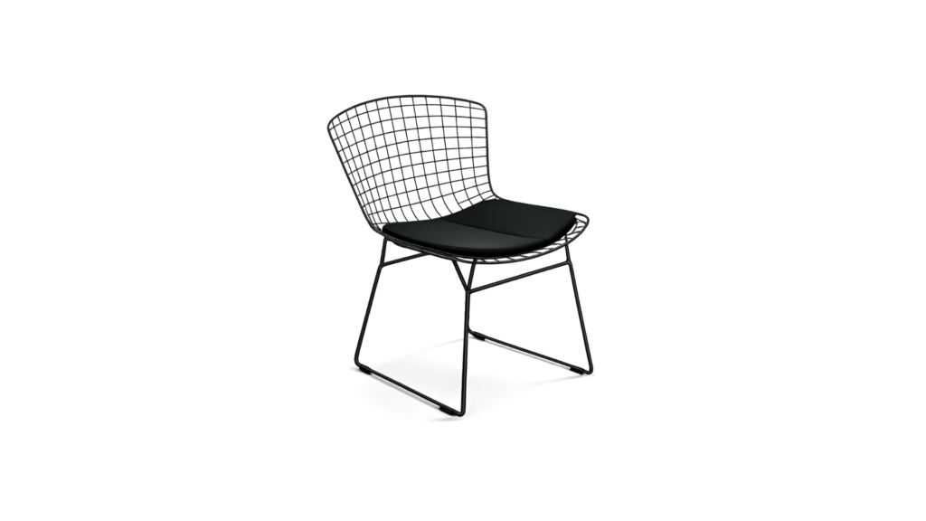 silla bertoia negra diamond knoll harry nardi moderna plastica pp metalica alambrica polipropileno para espacios comerciales restaurantes comedor apilable xawar Guatemala apoyabrazos brazos modus novex Cemaco epa Kalea innovación Herman miller diseño comedor